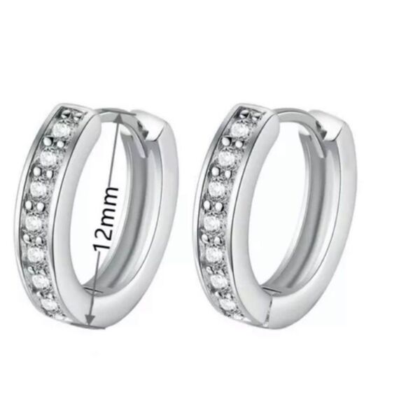 The Mini Sparkle Hoop earrings in 925 and cubic zirconia - Picture 3 of 4